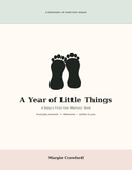 A Year of Little Things baby first-year memory journal printable cover with black baby footprints