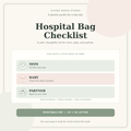 Hospital Bag Packing List for Mom, Baby, and Partner - A4 and US Letter printable
