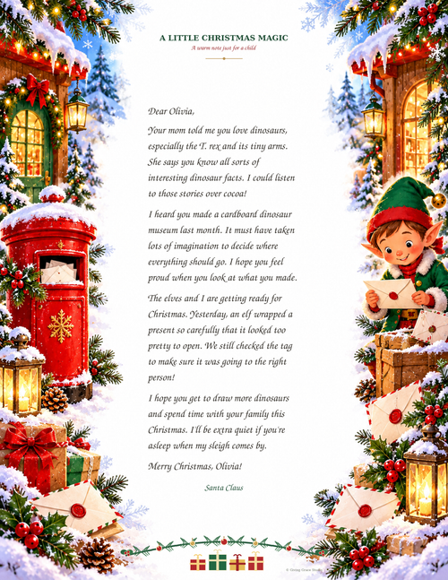Child letter preview with top header and vertically centered copy