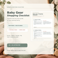 Baby Gear Shopping Checklist product cover with room-by-room printable preview