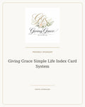 Giving Grace Simple Life Index Card System cover with official Giving Grace Studio floral logo
