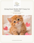 Cat Calendar cover with official Giving Grace Studio logo and calendar artwork